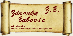 Zdravka Babović vizit kartica